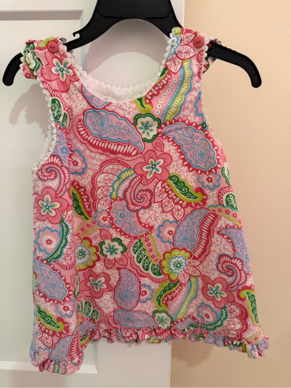 Girls Pink Paisley Floral Tank Dress